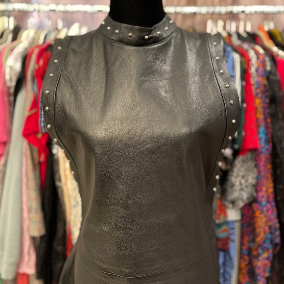 SAINT LAURENT leather mini dress - Picture 2 of 8